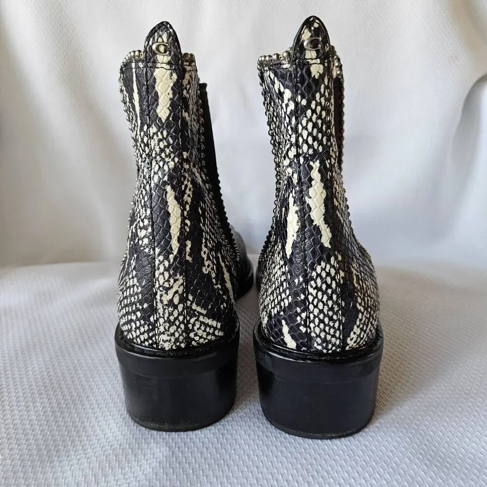 Coach Bowery Bootie in Snakeskin Size 8
